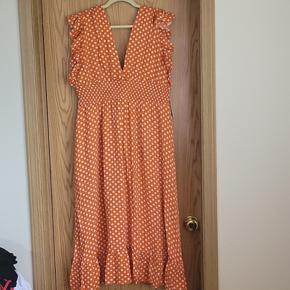 Nordstrom BP Polka Dot Midi Dress